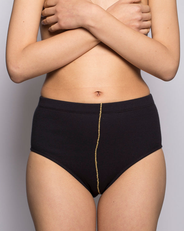 Bex Brief in Gold Embroidery