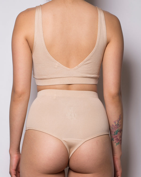 Bex Thong in Toasted Almond Silk